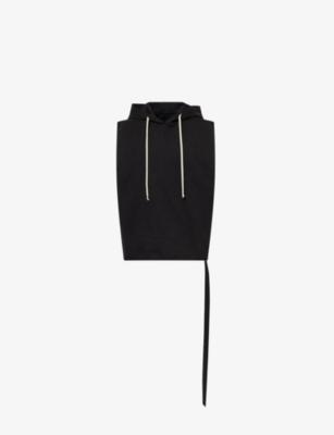 Hooded Sleeveless Cotton Tunic Top by RICK OWENS DRKSHDW