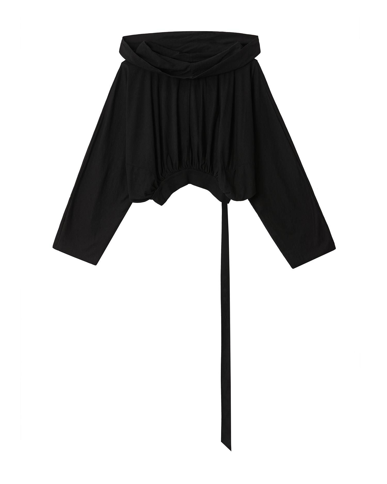 Hooded crop top by RICK OWENS DRKSHDW