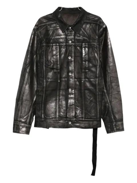 Jumbo metallic-effect denim jacket by RICK OWENS DRKSHDW