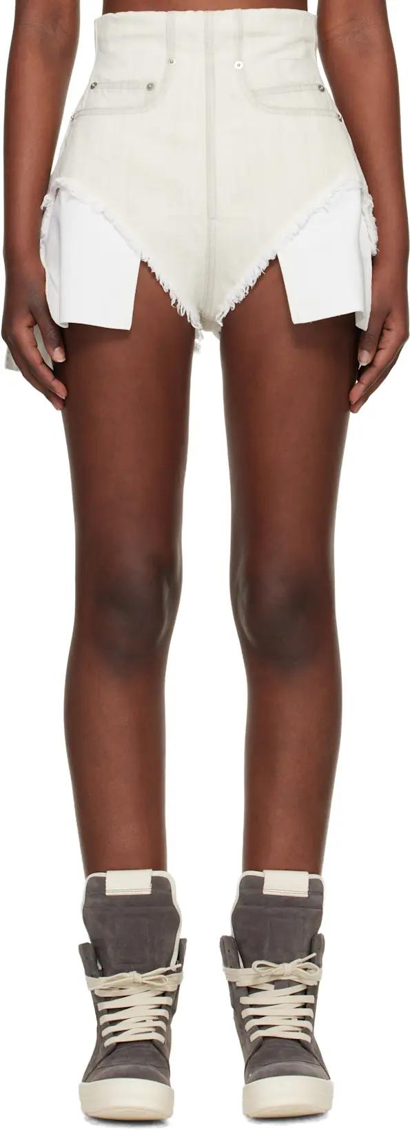 Off-White Temple Dirt Cutoff Denim Shorts by RICK OWENS DRKSHDW