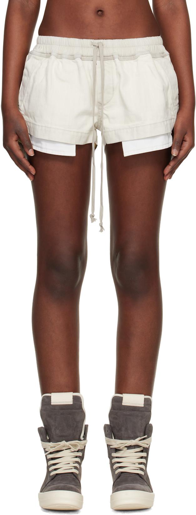 Off-White Temple Fog Boxer Denim Shorts by RICK OWENS DRKSHDW