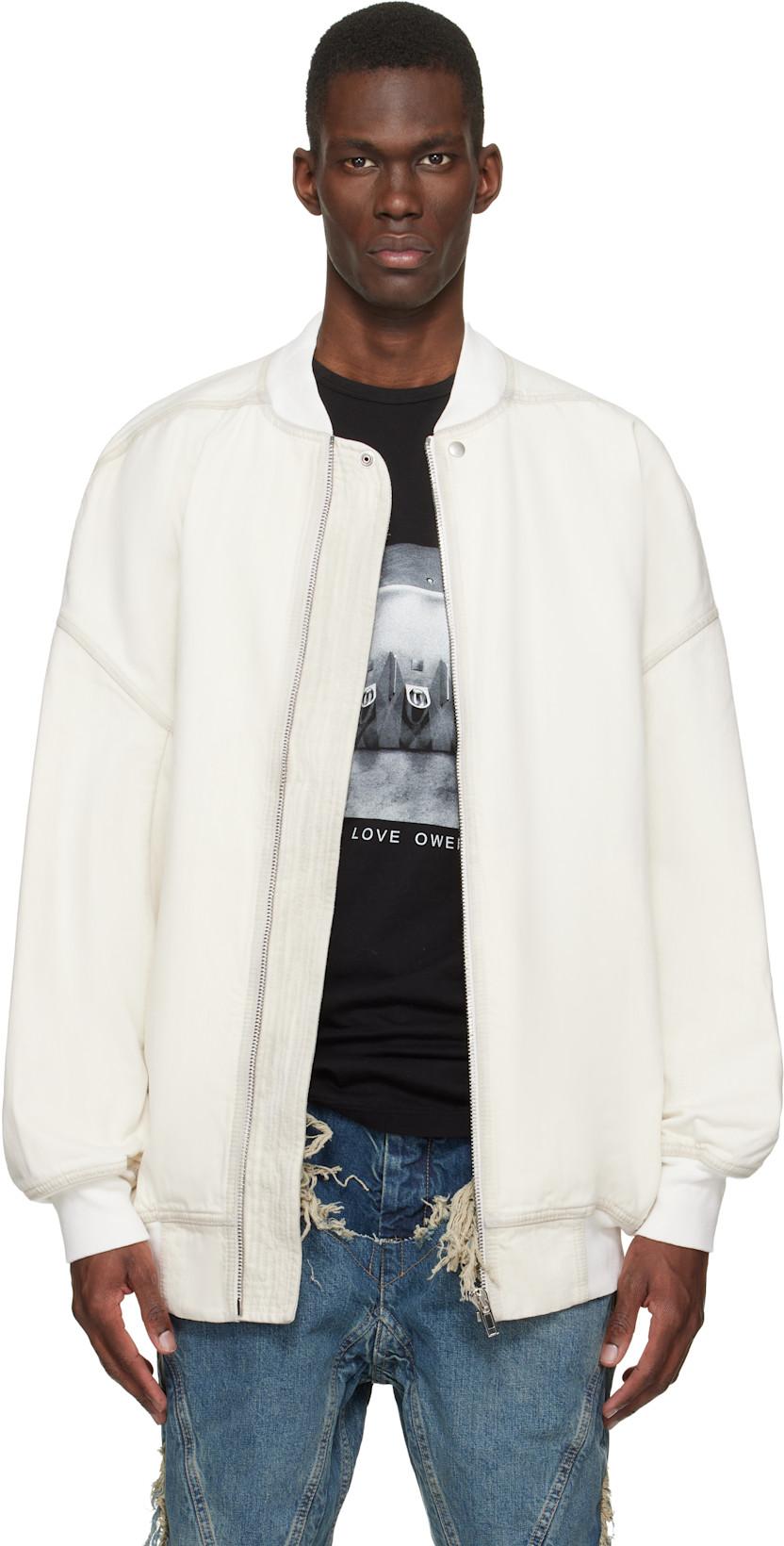 Off-White Temple Jumbo Denim Flight Jacket by RICK OWENS DRKSHDW