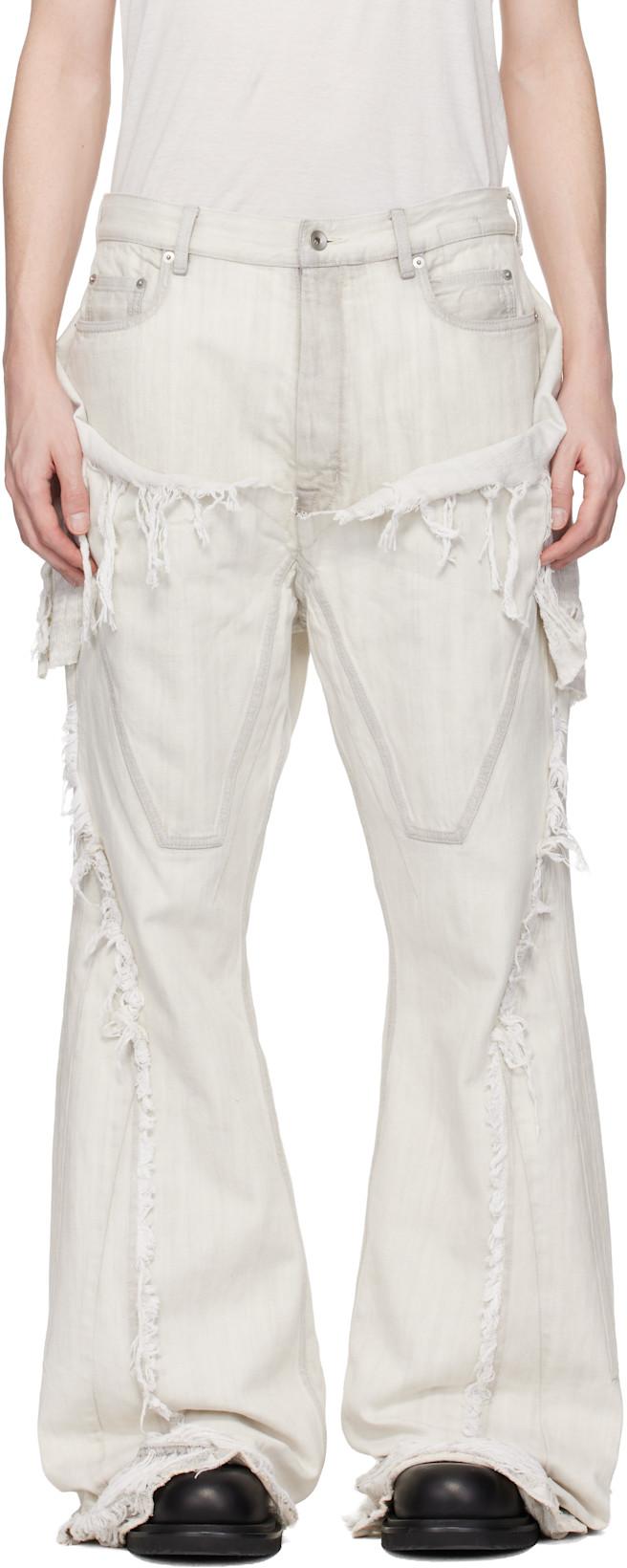 Off-White Temple Slivered Bootcut Jeans by RICK OWENS DRKSHDW