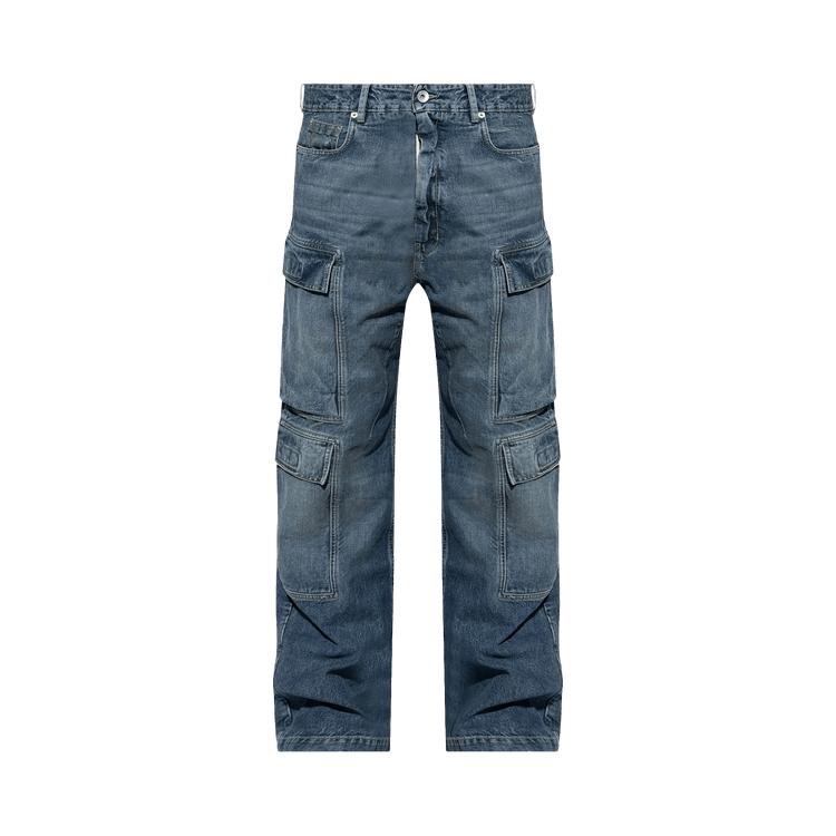 Rick Owens DRKSHDW Double Cargo Jeans 'Washed Indigo' by RICK OWENS DRKSHDW
