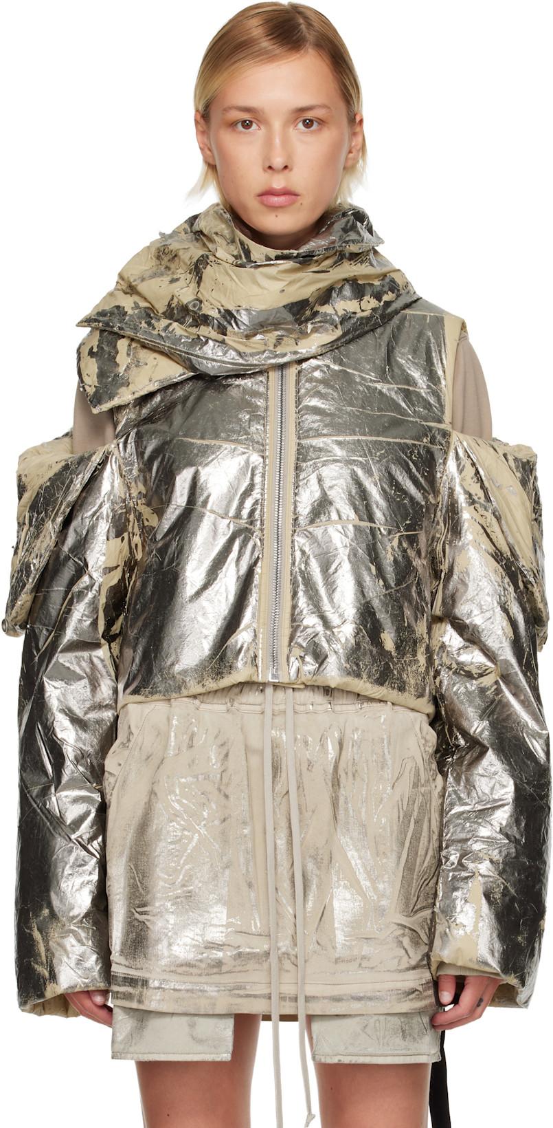 Silver Concordians Convertible Jacket by RICK OWENS DRKSHDW