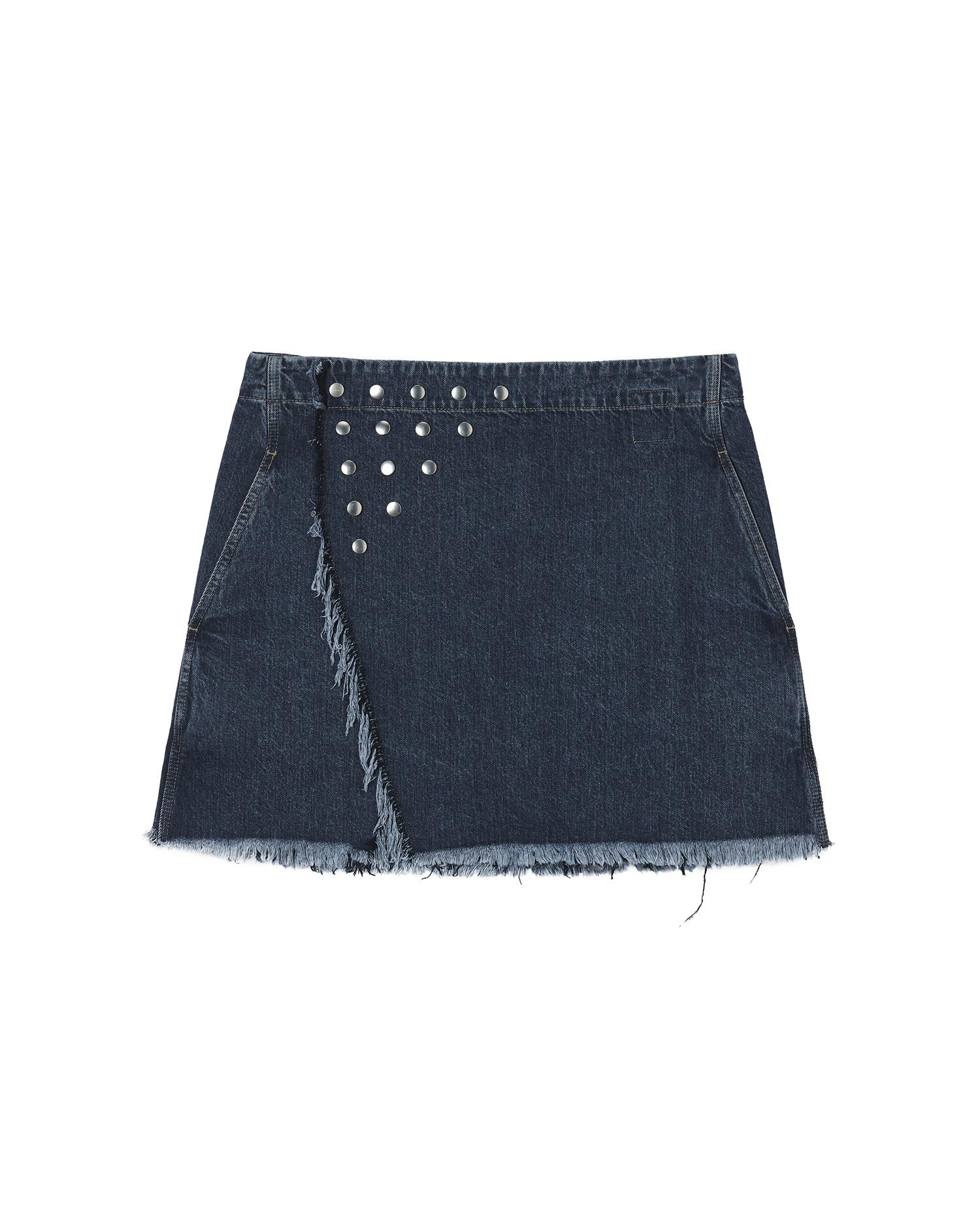 Studded denim skirt by RICK OWENS DRKSHDW