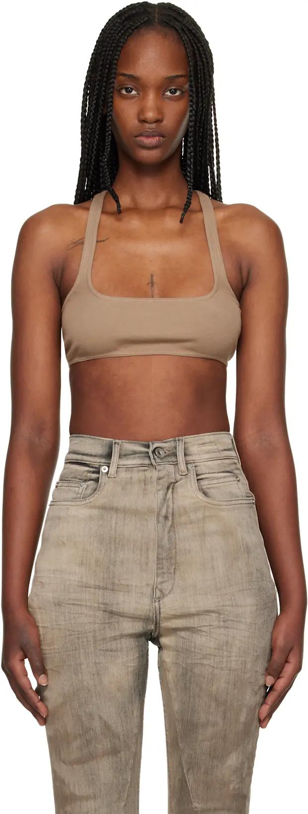 Tan Temple Unhorny Top by RICK OWENS DRKSHDW