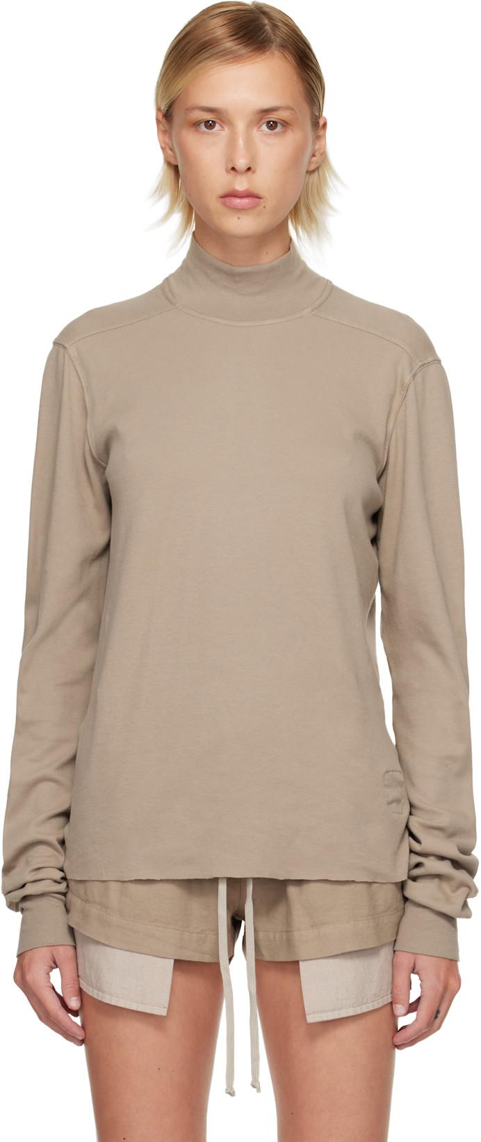 Taupe Concordians Headon Dbl Sweater by RICK OWENS DRKSHDW