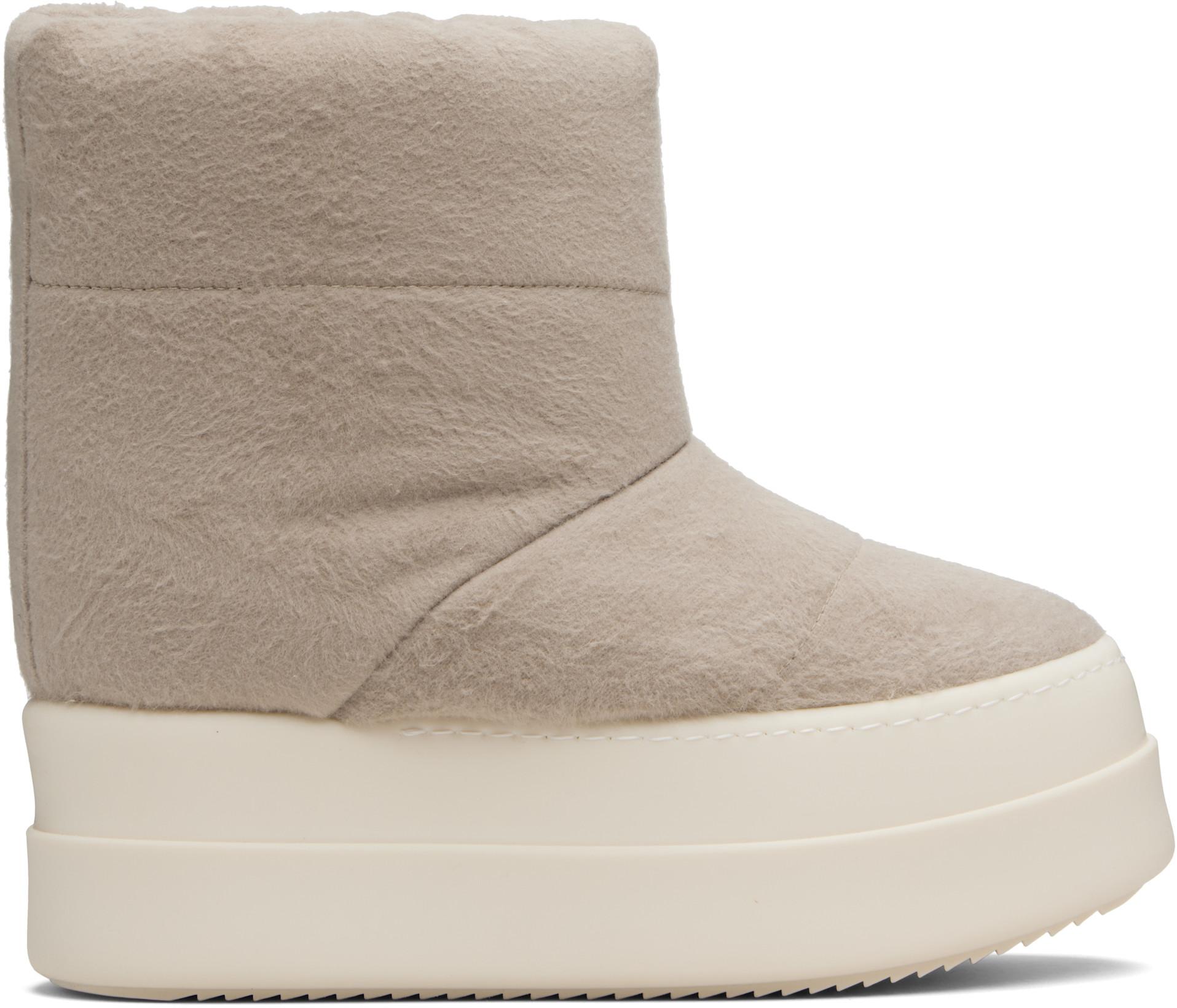 Taupe Concordians Mega Bumper Low Lunar Boots by RICK OWENS DRKSHDW