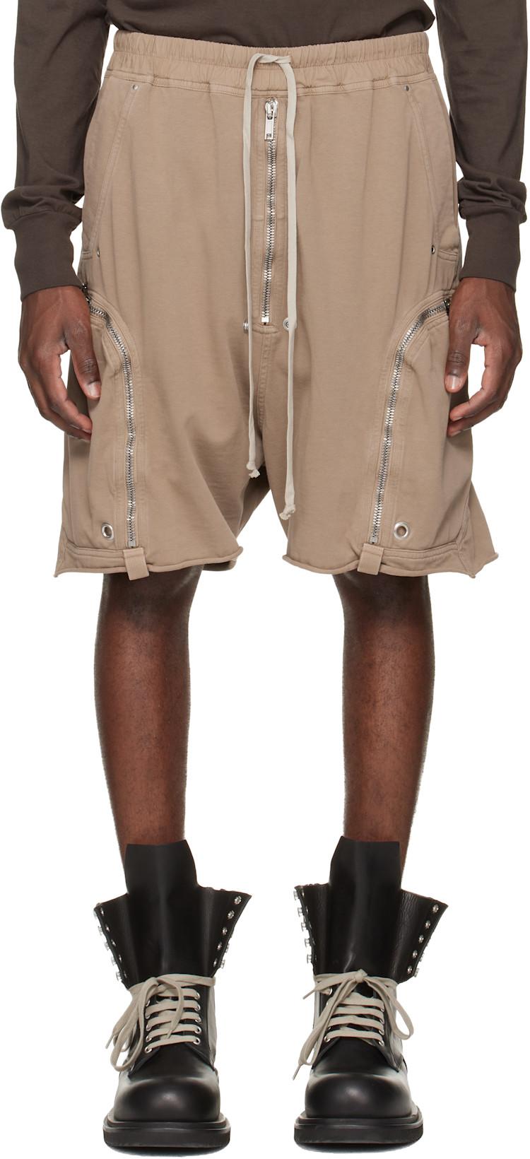 Taupe Temple Bauhaus Pods Shorts by RICK OWENS DRKSHDW