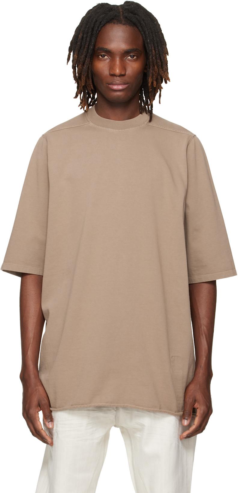 Taupe Temple Jumbo S/S T-shirt by RICK OWENS DRKSHDW