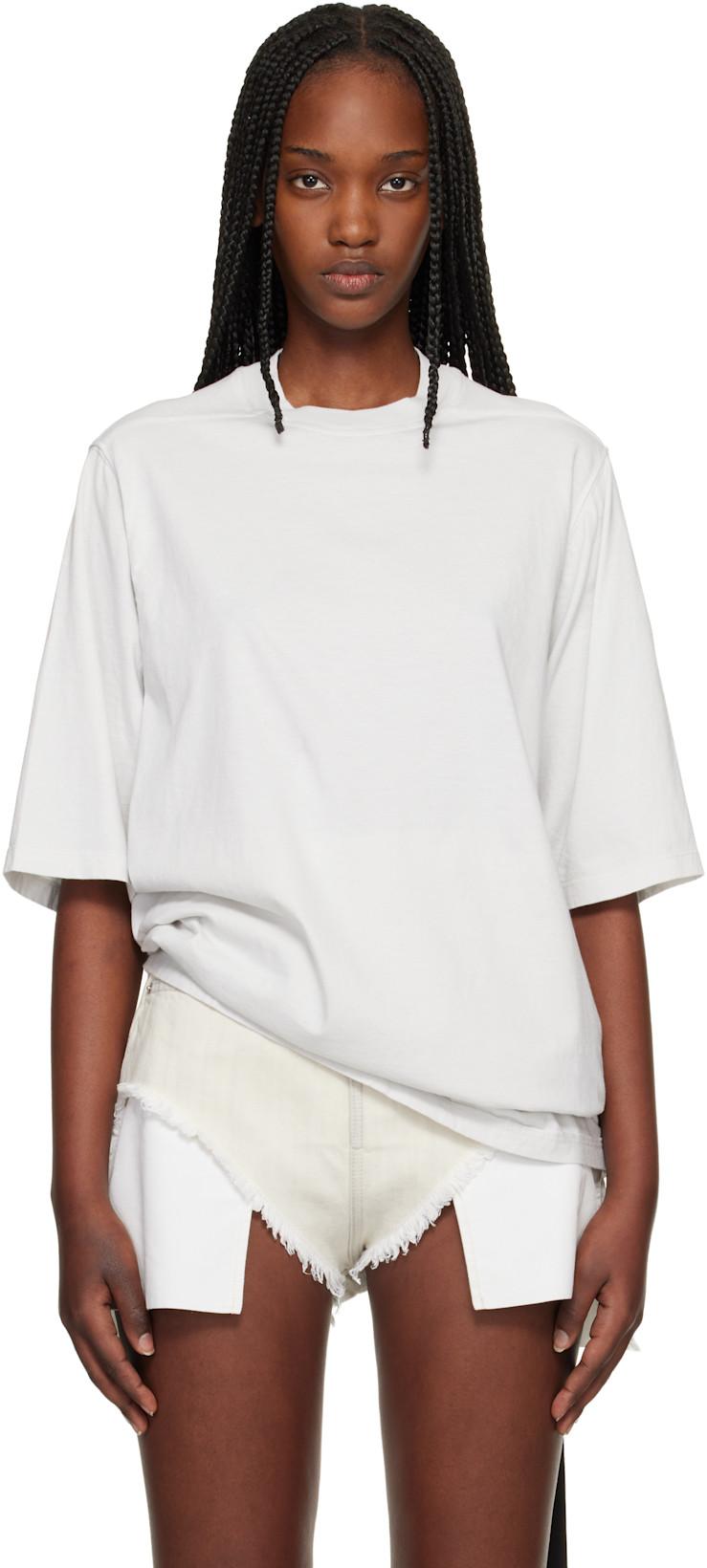White Temple Jumbo SS T-shirt by RICK OWENS DRKSHDW