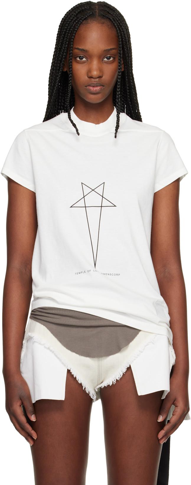 White Temple Small Level T-shirt by RICK OWENS DRKSHDW