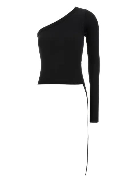 Ziggy asymmetric-neckline long-sleeve T-shirt by RICK OWENS DRKSHDW