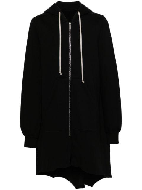 asymmetric cotton zipped hoodie by RICK OWENS DRKSHDW