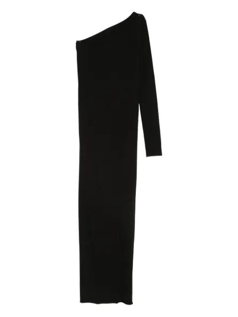 asymmetrical-neckline maxi dress by RICK OWENS DRKSHDW