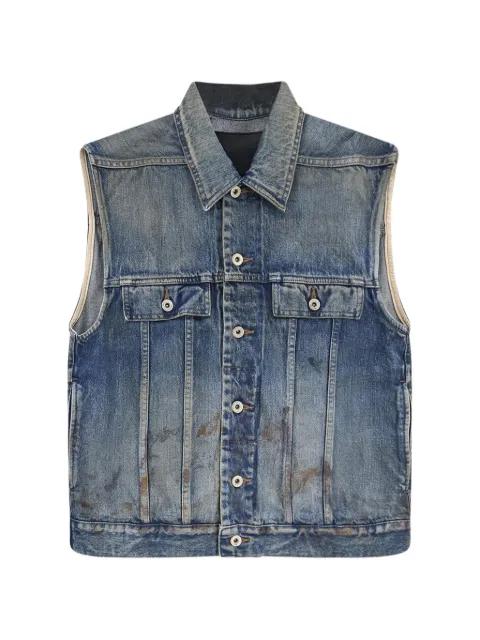 buttoned denim gilet by RICK OWENS DRKSHDW