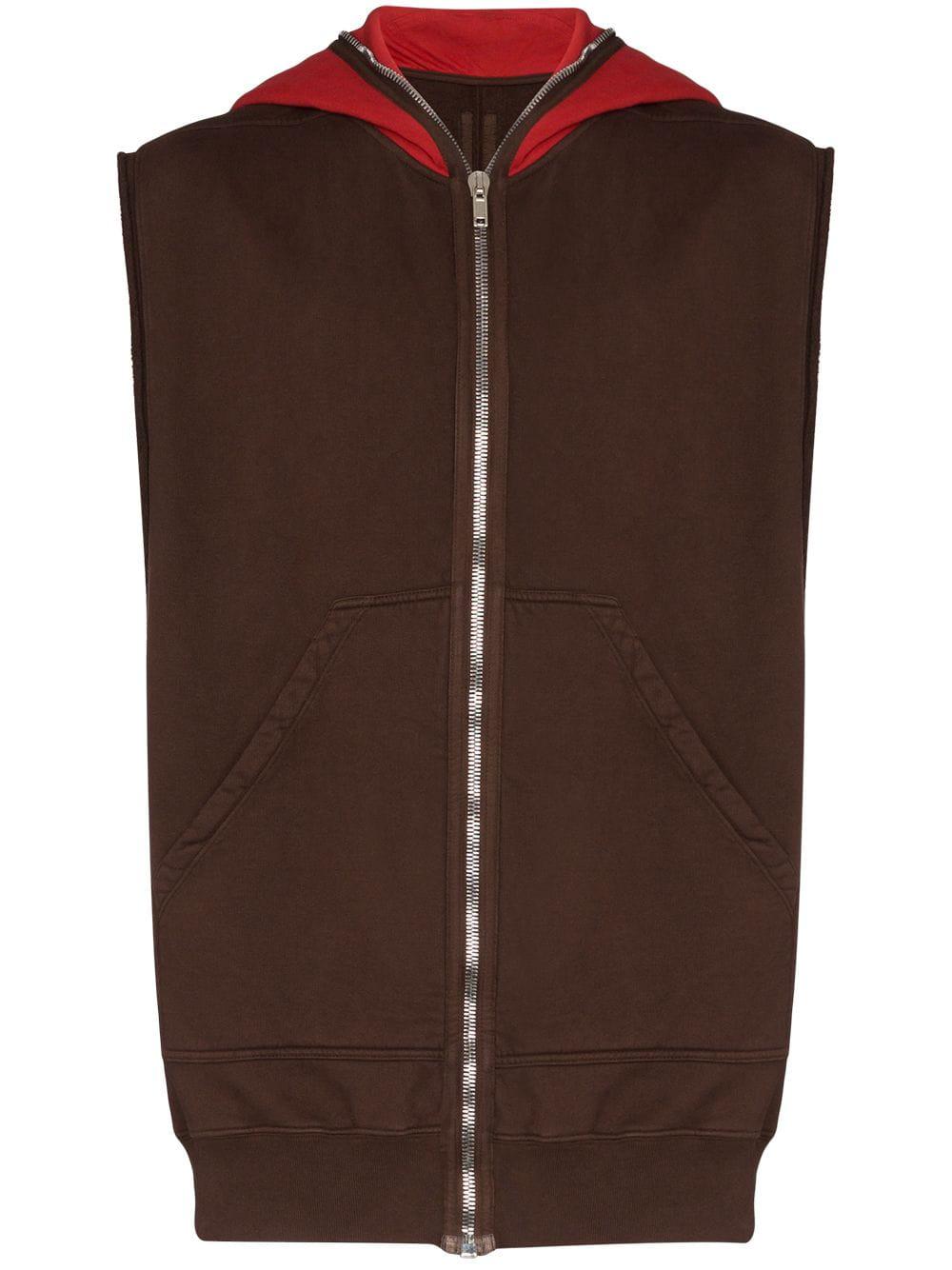 contrast detail sleeveless hoodie by RICK OWENS DRKSHDW