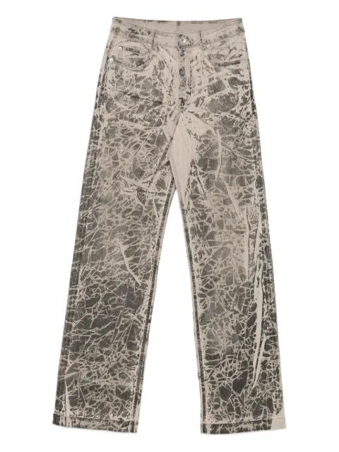 crackle-print jeans by RICK OWENS DRKSHDW