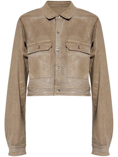 cut-out foiled denim jacket by RICK OWENS DRKSHDW