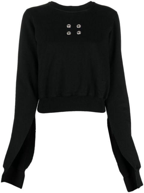 eyelet-embellished cropped sweatshirt by RICK OWENS DRKSHDW