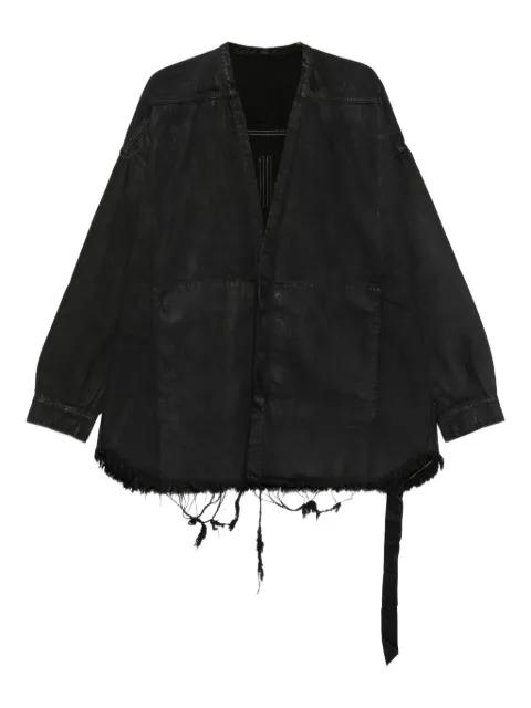 frayed cotton coat by RICK OWENS DRKSHDW