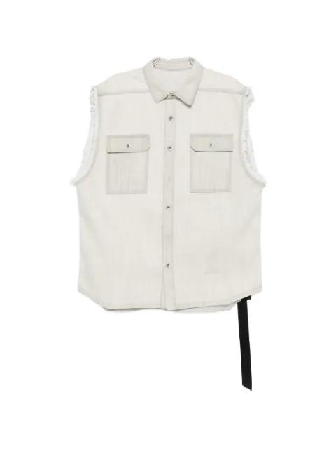 frayed pocket shirt jacket by RICK OWENS DRKSHDW