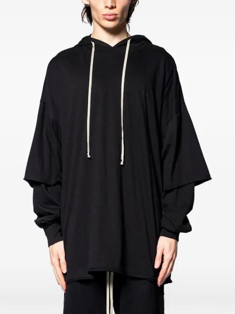 hoodied layered knitwear by RICK OWENS DRKSHDW
