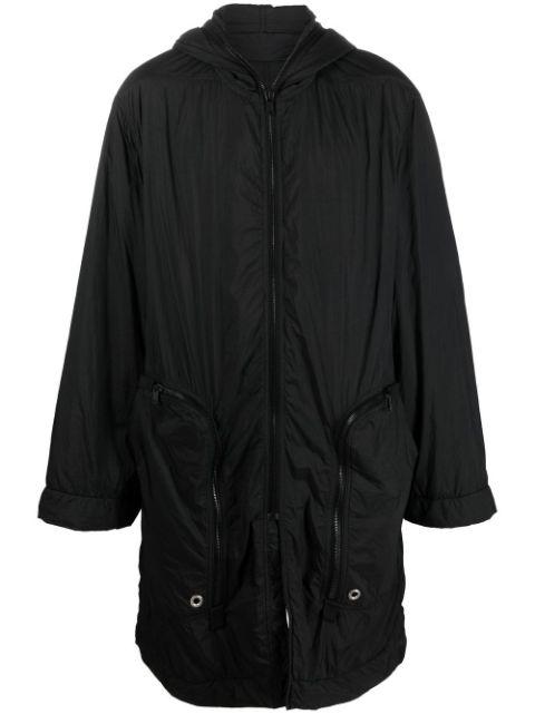hoodied quilted coat by RICK OWENS DRKSHDW