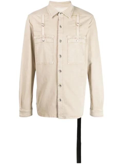 long-sleeve shirt jacket by RICK OWENS DRKSHDW
