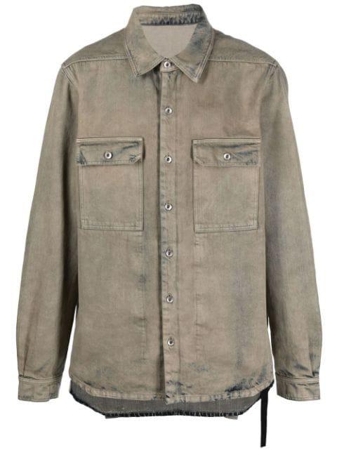 stonewashed denim shirt by RICK OWENS DRKSHDW