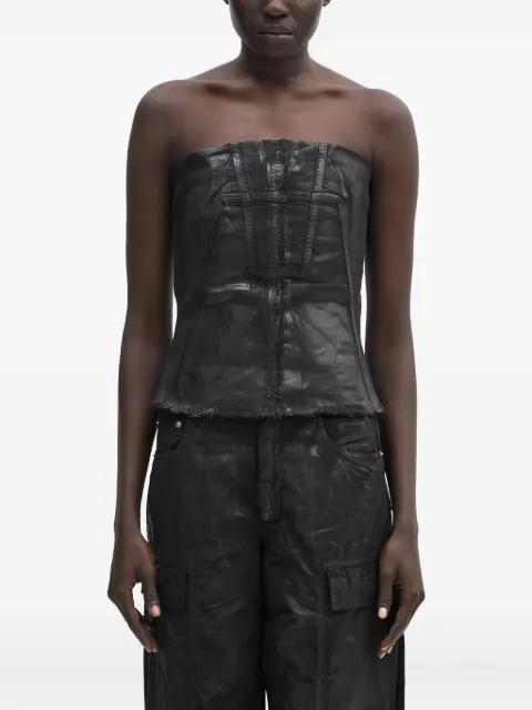 strapless frayed-hem vest by RICK OWENS DRKSHDW