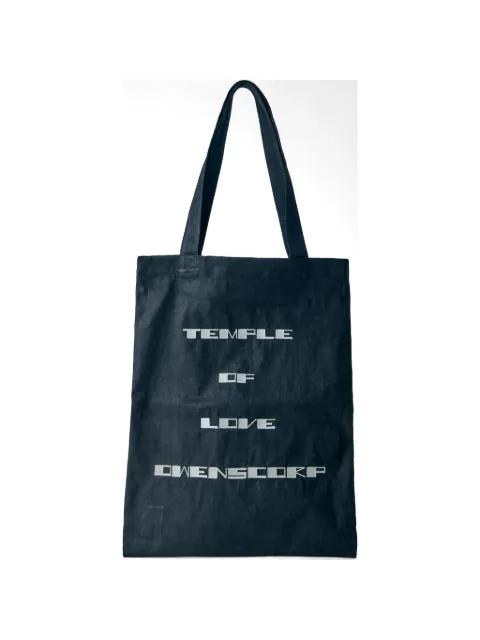 text-graphic rectangular tote bag by RICK OWENS DRKSHDW