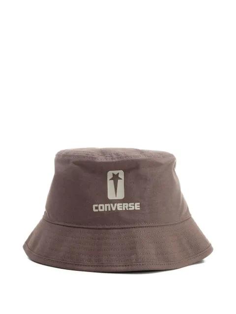 x Converse logo-print cotton bucket hat by RICK OWENS DRKSHDW