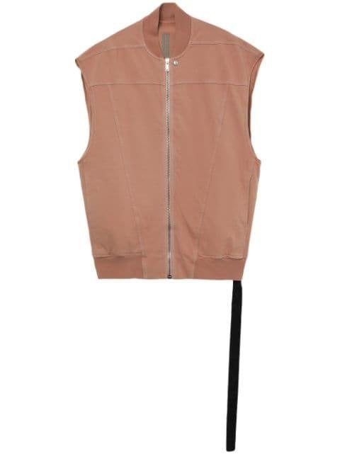 zip-up cotton gilet by RICK OWENS DRKSHDW