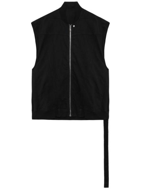 zip-up cotton vest by RICK OWENS DRKSHDW