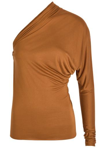Diana one-sleeve fine-knit top by RICK OWENS