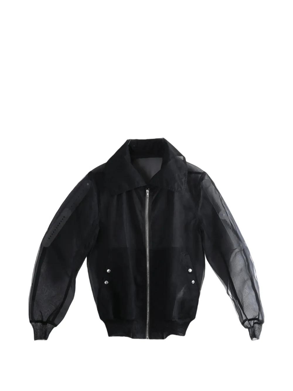 Dracucollar sheer zip-up jacket by RICK OWENS