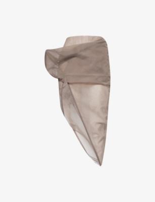 Draped Asymmetric Mesh Midi Skirt by RICK OWENS