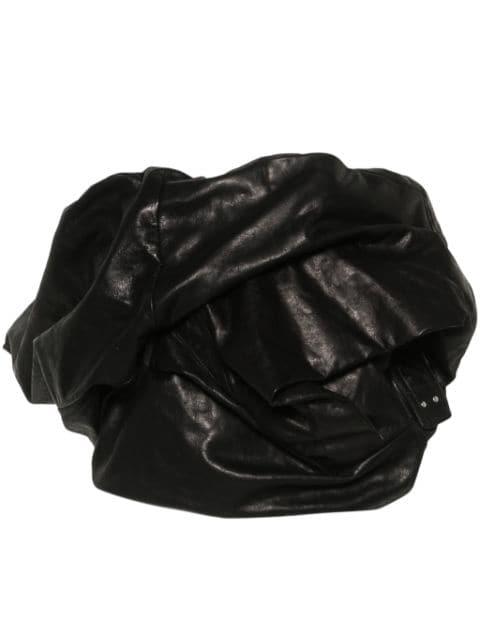 Draped Bustier leather top by RICK OWENS