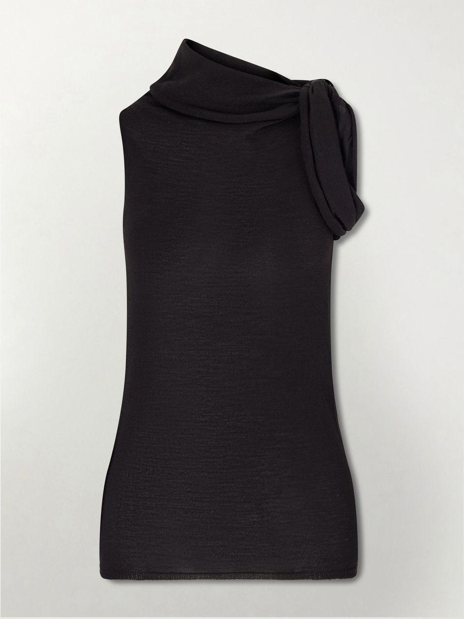 Draped wool turtleneck top by RICK OWENS