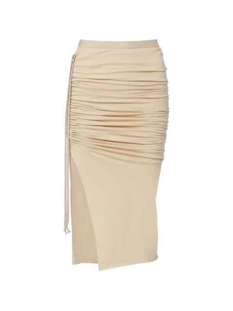 Edfu ruched side-slit midi skirt by RICK OWENS