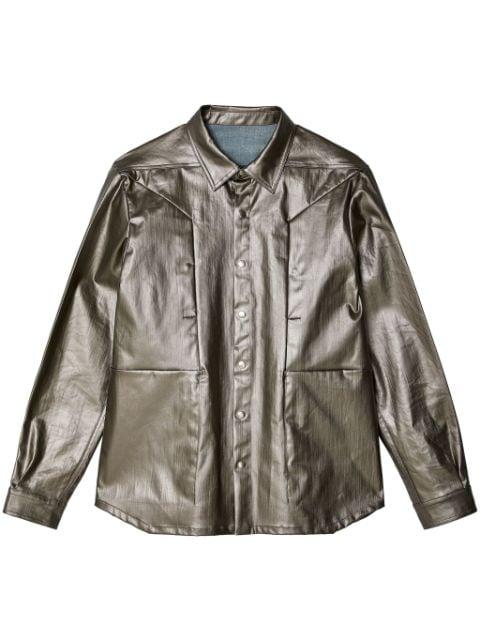 Fogpocket high-shine shirt jacket by RICK OWENS