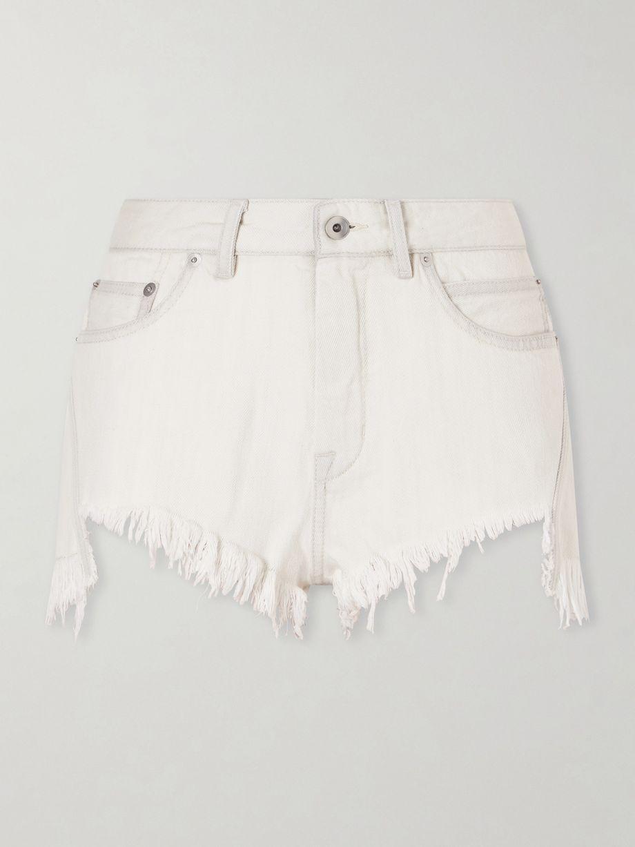 Frayed denim shorts by RICK OWENS