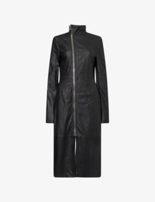 Gary Long Leather Coat by RICK OWENS