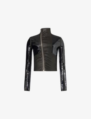 Gary Sequin-Embellished Leather Jacket by RICK OWENS