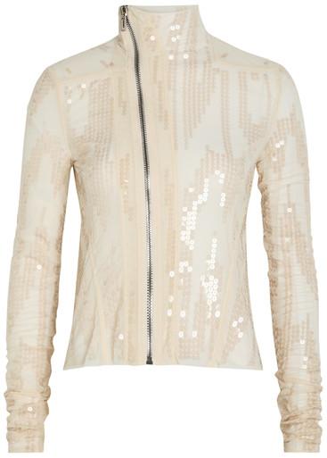 Gary embellished mesh jacket by RICK OWENS