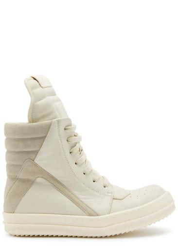 Geobasket panelled leather sneakers by RICK OWENS