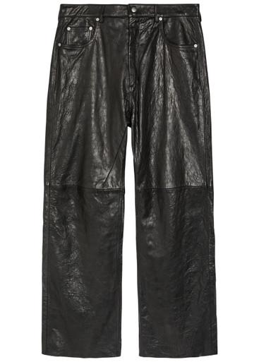 Geth grained leather trousers by RICK OWENS
