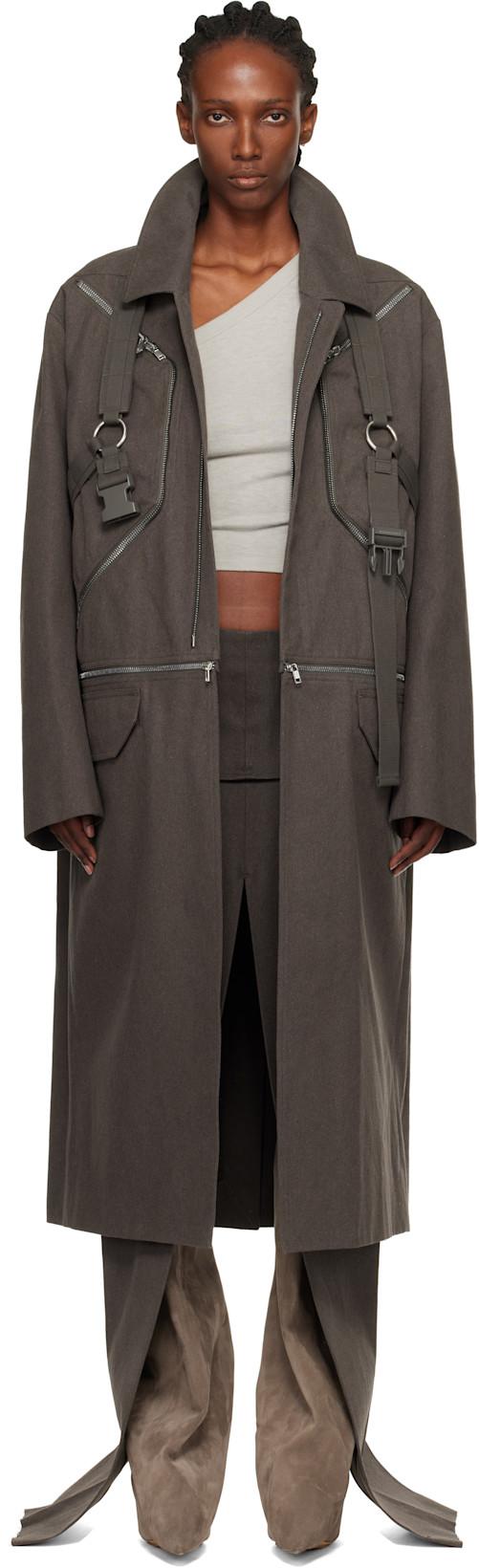 Gray Concordians Runway Blixa Jumbo Mac Coat by RICK OWENS